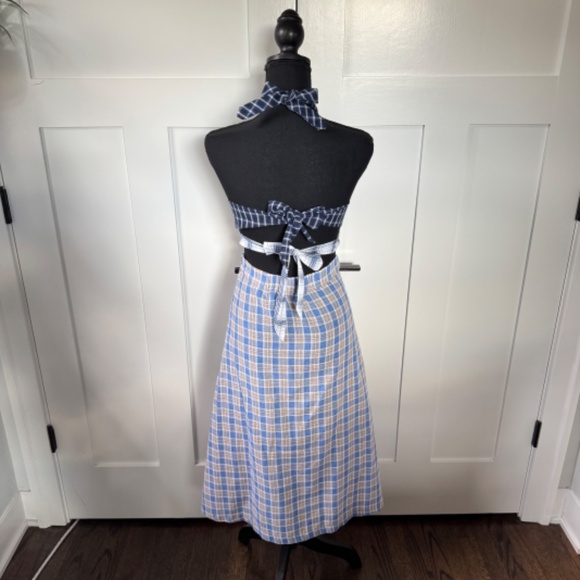 Urban Outfitters UO Mixed Plaid Halter Midi Dress (S) | NWOT - Picture 2 of 4